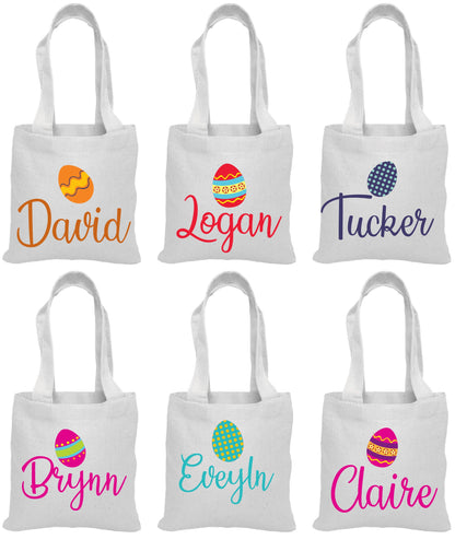 Personalized Easter Treat Bag, Cotton Party Favor, Set of 6