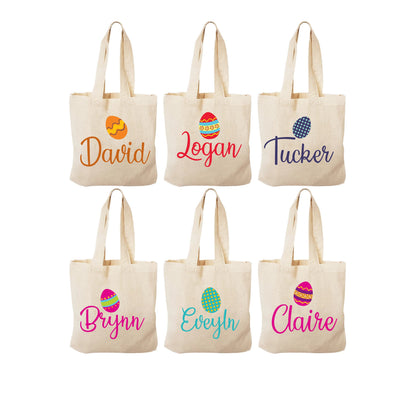 Personalized Easter Treat Bag, Cotton Party Favor, Set of 6