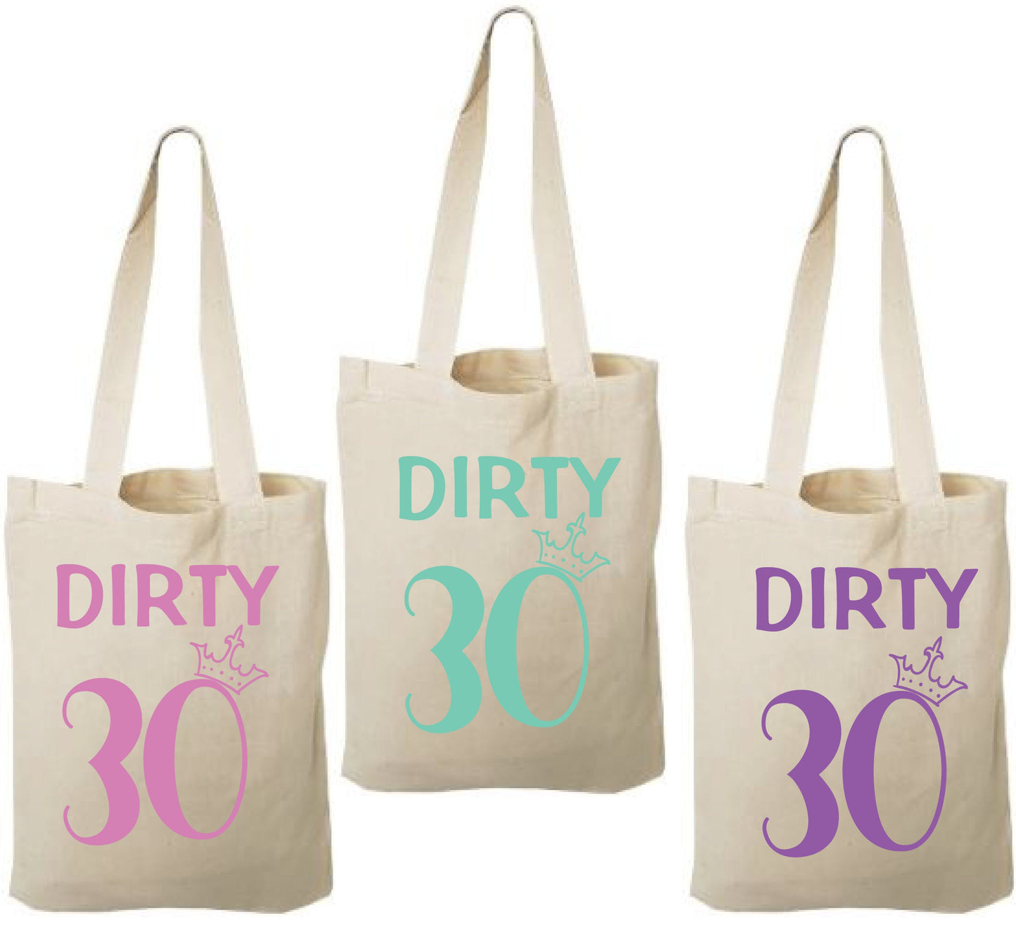 30th Birthday Party Favor Bags - Set of Three Bags