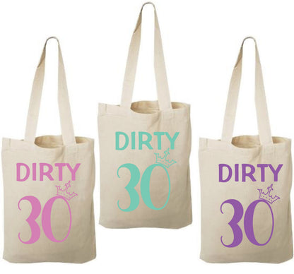 30th Birthday Party Favor Bags - Set of Three Bags