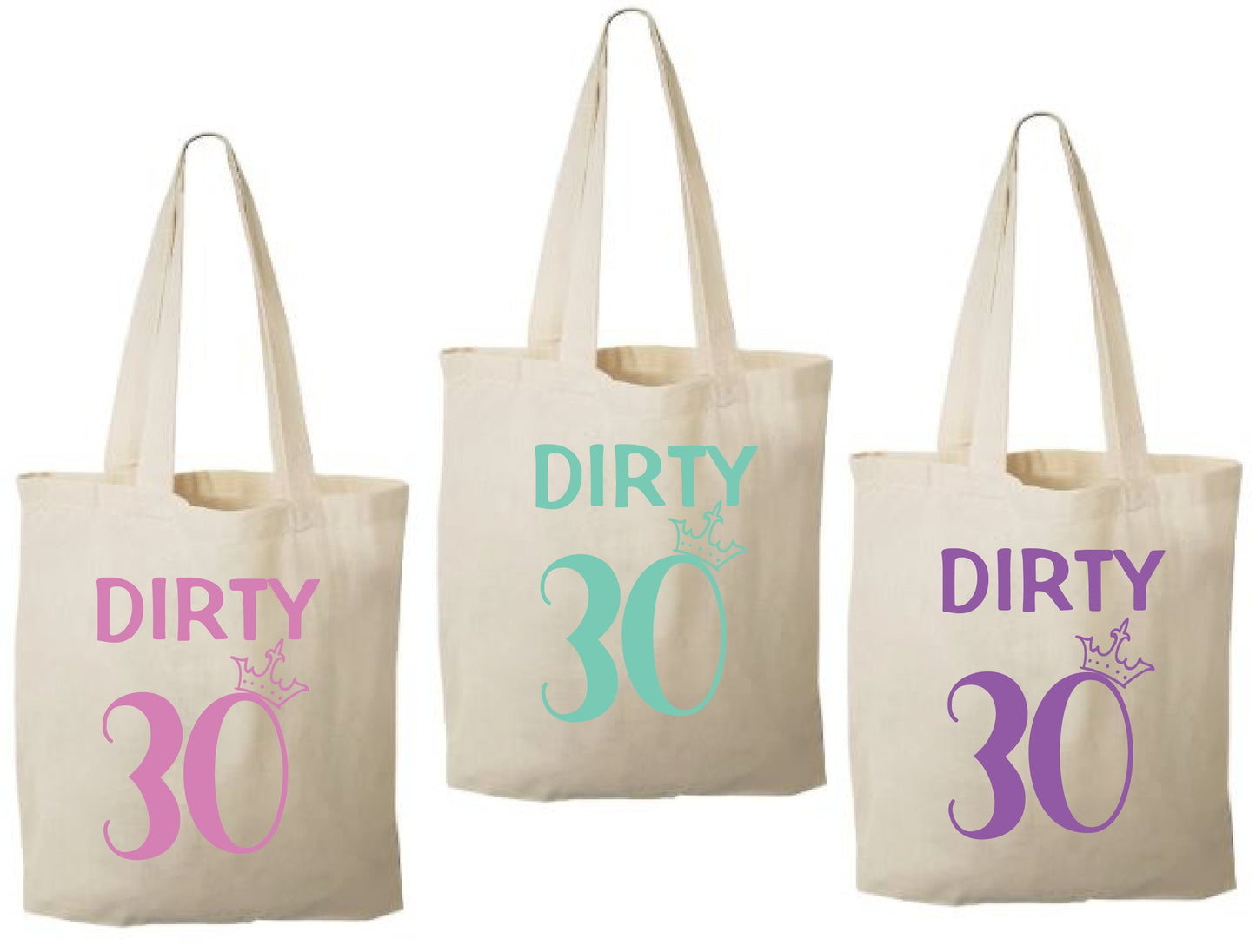 30th Birthday Party Favor Bags - Set of Three Bags