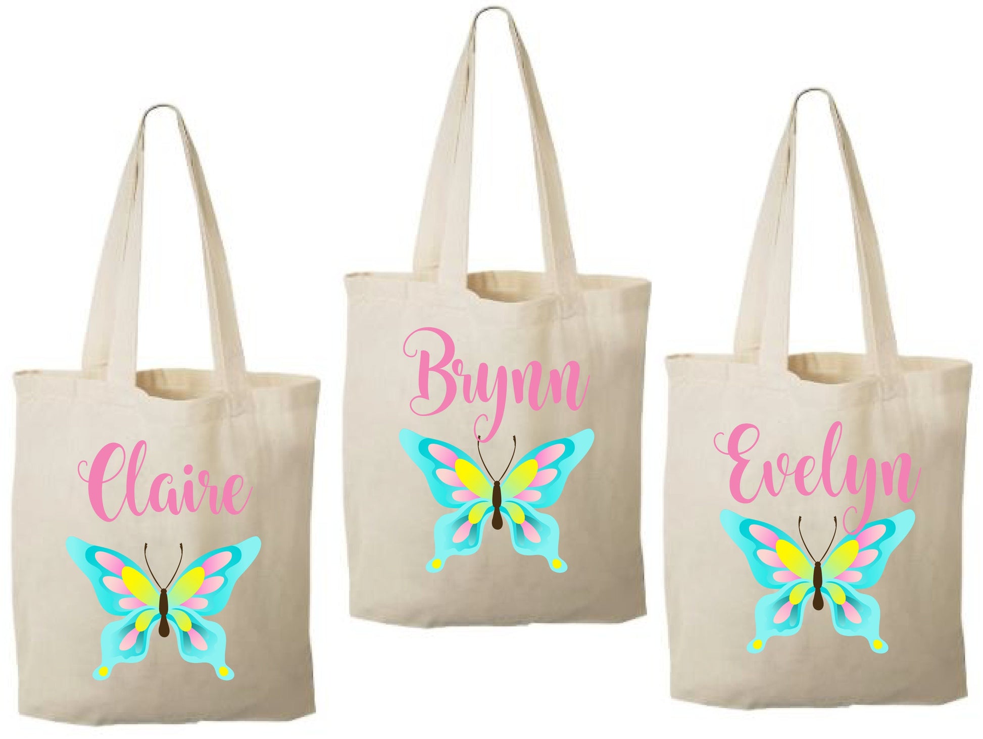 Personalized Butterfly Party Favor Bags - Set of Three Bags