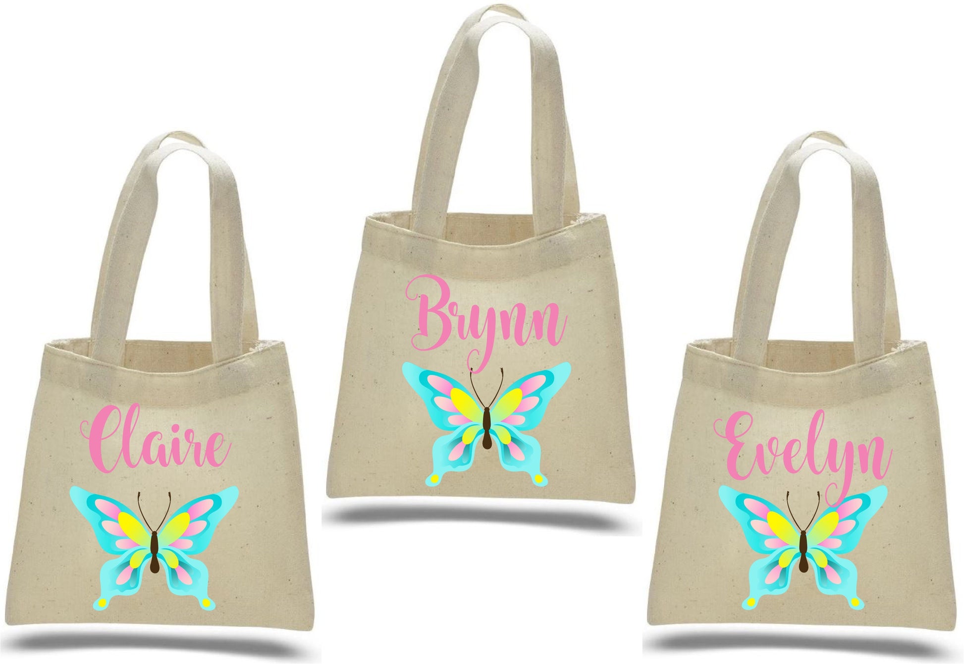 Personalized Butterfly Party Favor Bags - Set of Three Bags