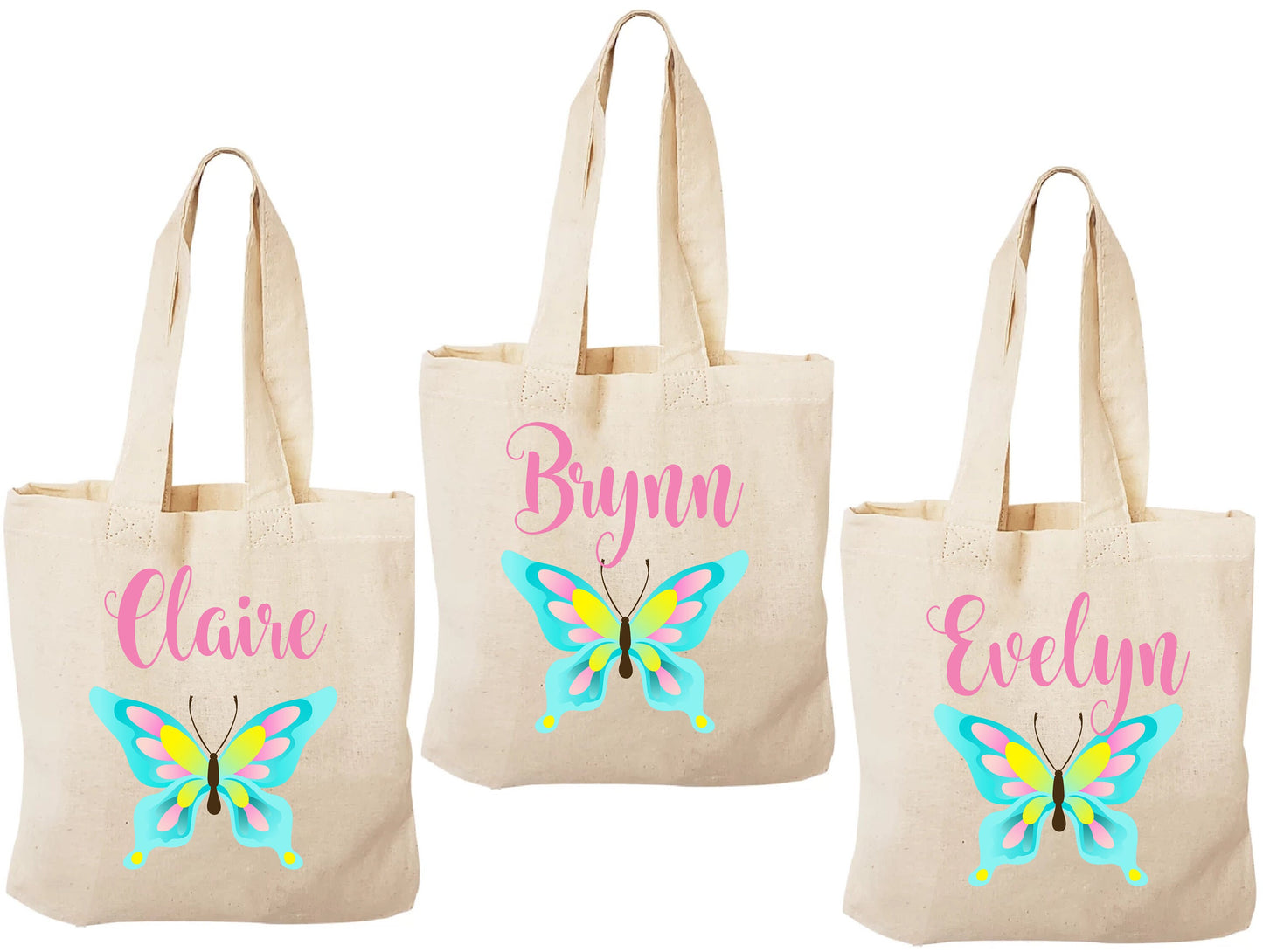 Personalized Butterfly Party Favor Bags - Set of Three Bags