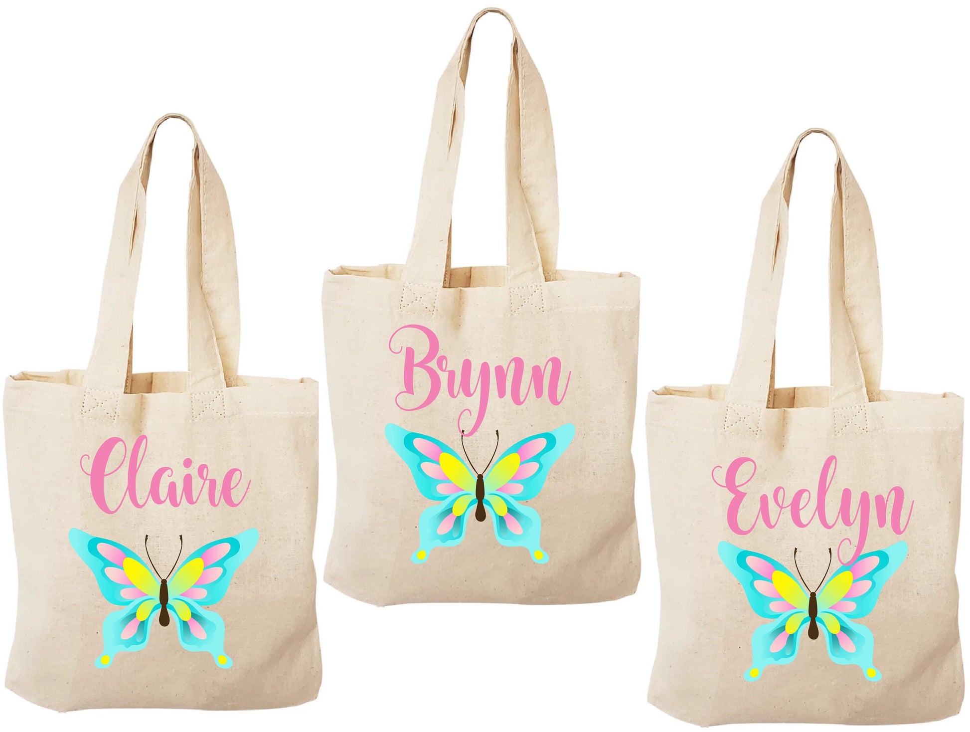 Personalized Butterfly Party Favor Bags - Set of Three Bags