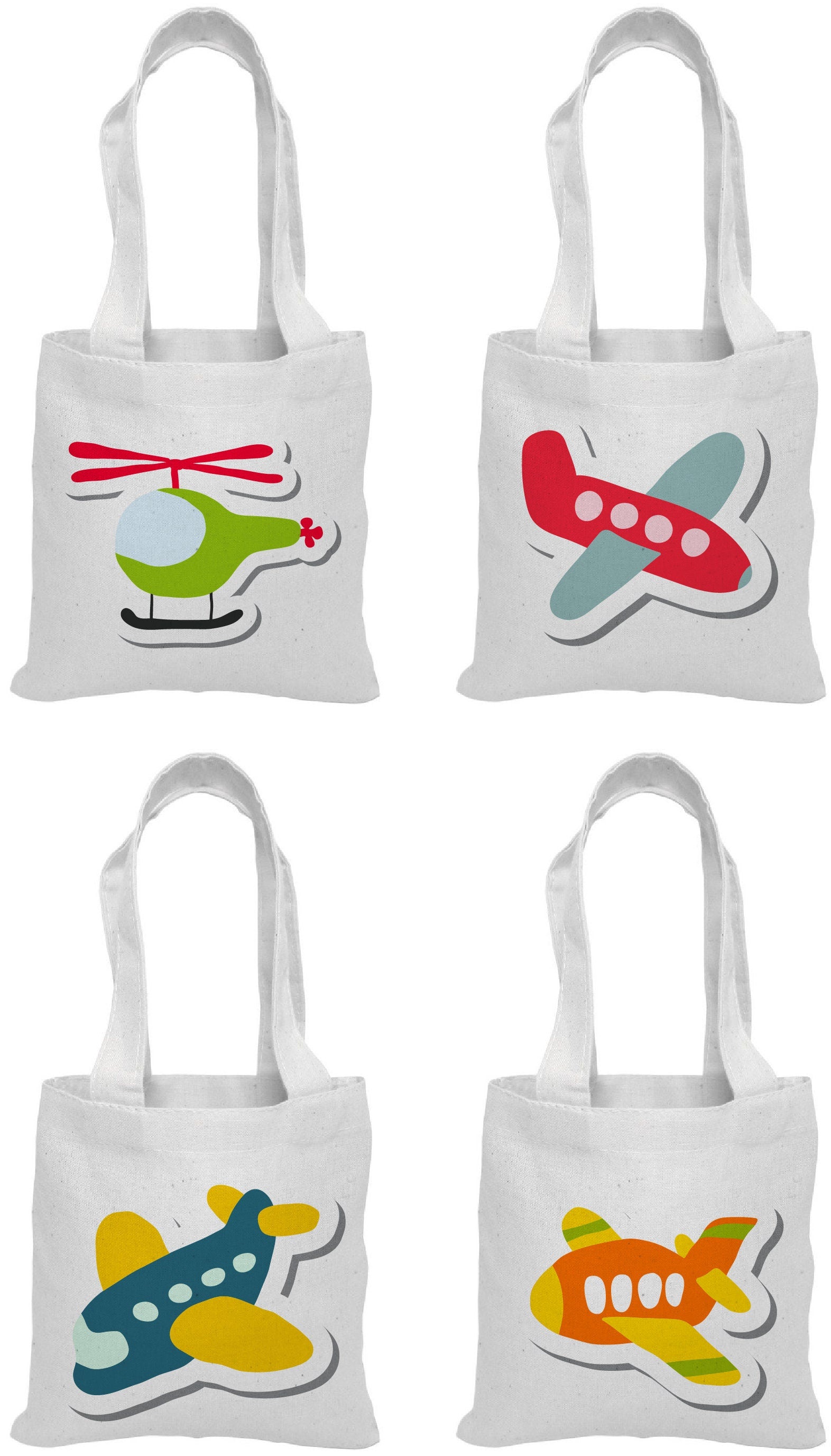 Airplane Party Favor Bags – Set of 4, Travel Theme Goodie Bags