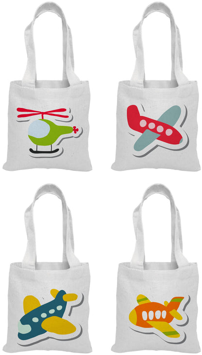 Airplane Party Favor Bags – Set of 4, Travel Theme Goodie Bags