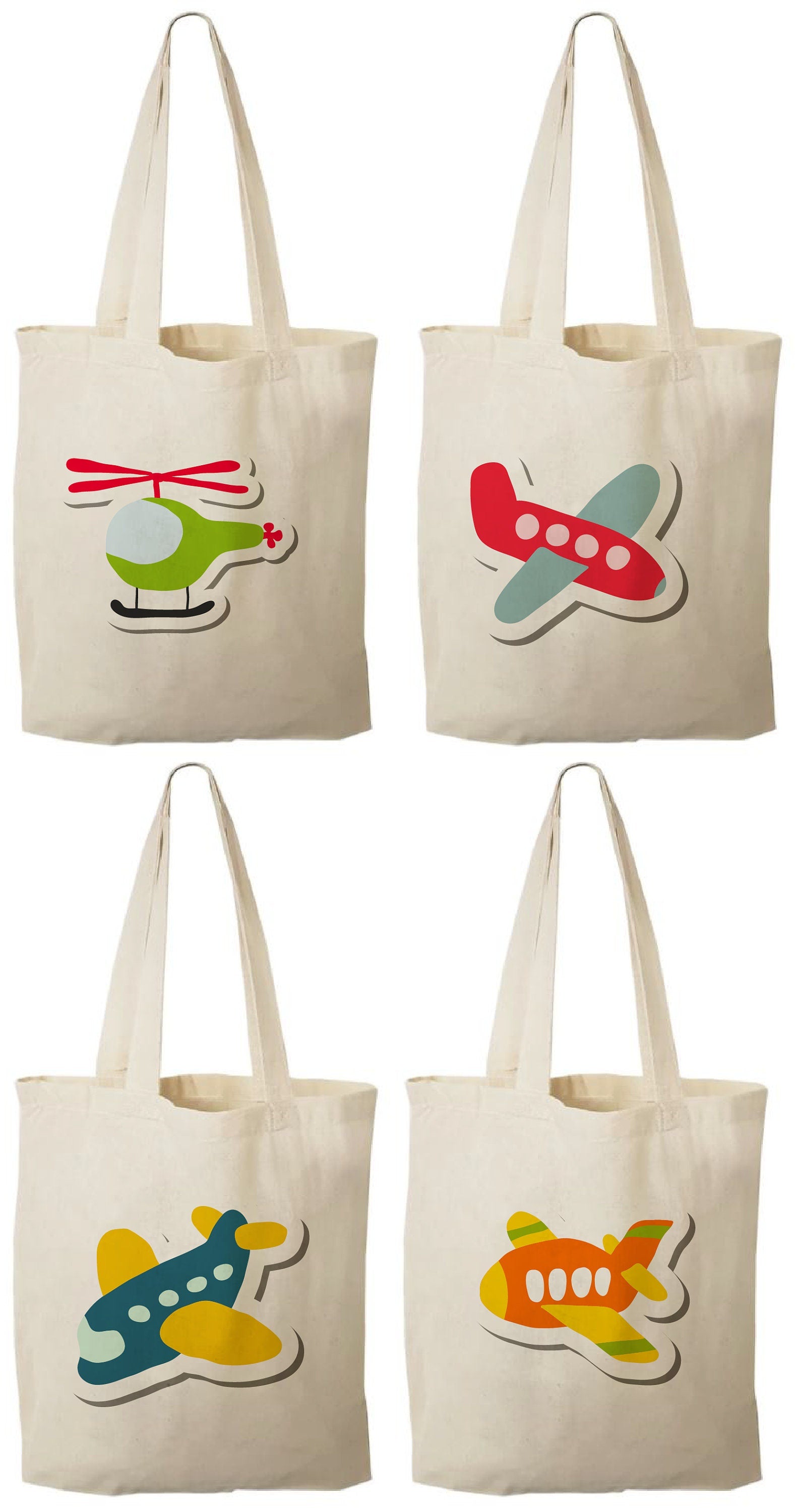 Airplane Party Favor Bags – Set of 4, Travel Theme Goodie Bags