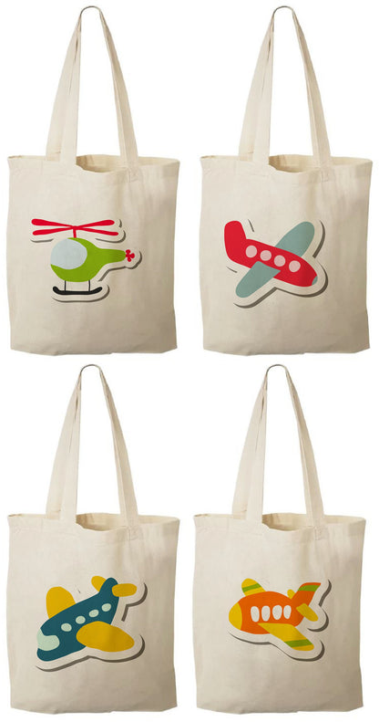 Airplane Party Favor Bags – Set of 4, Travel Theme Goodie Bags