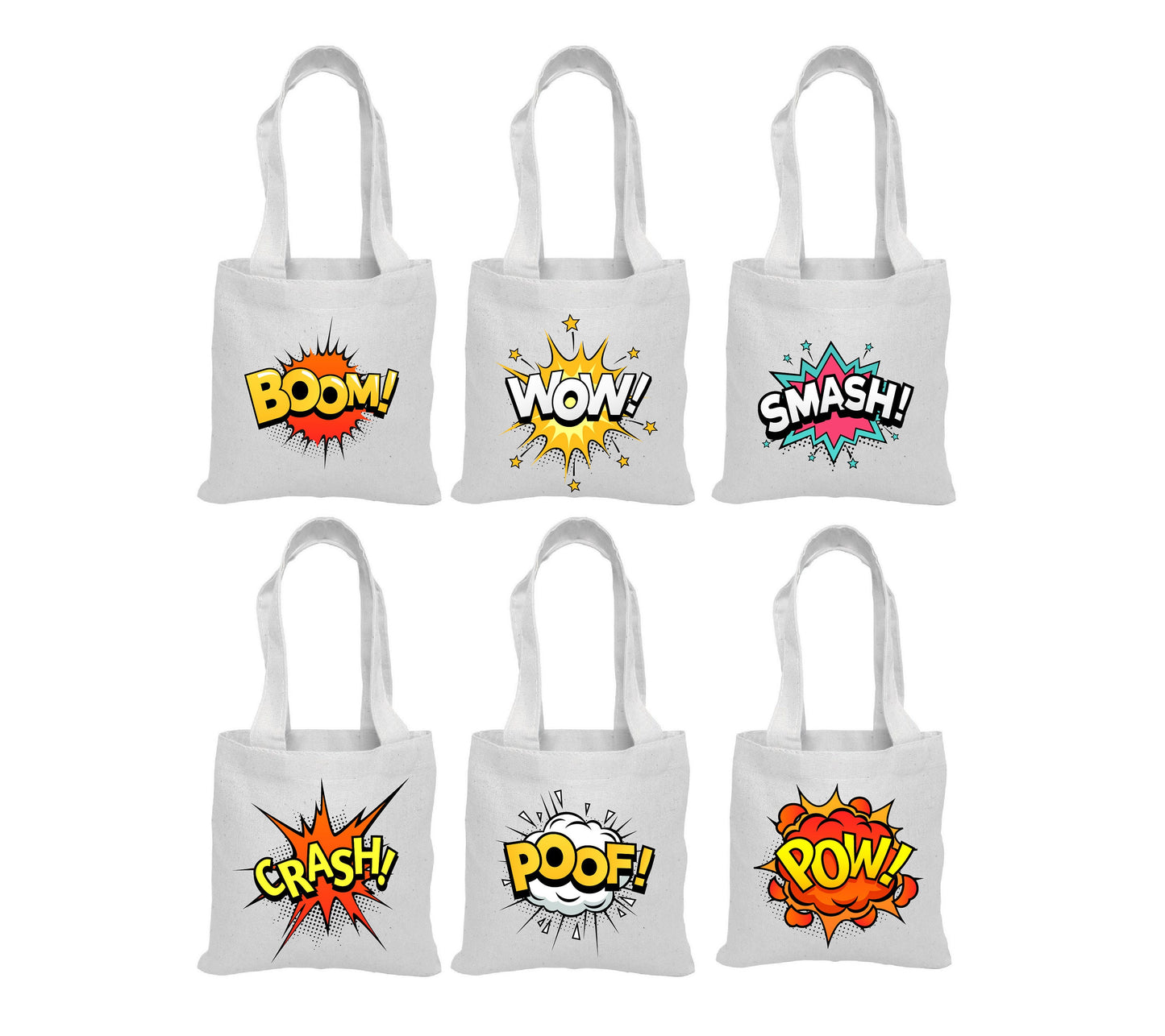 Comic Book Party Favor Bags - Set of Six Bags