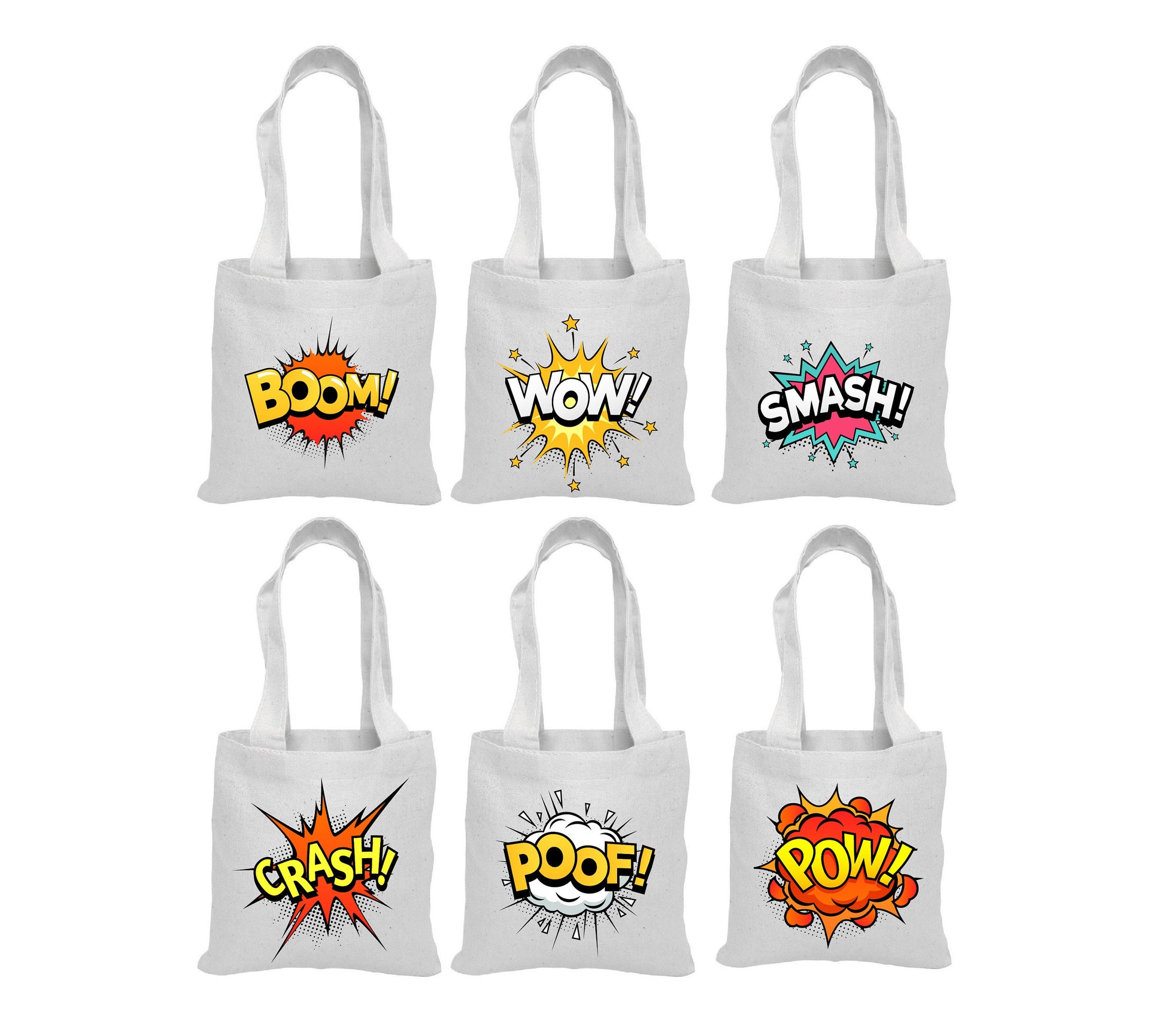 Comic Book Party Favor Bags - Set of Six Bags
