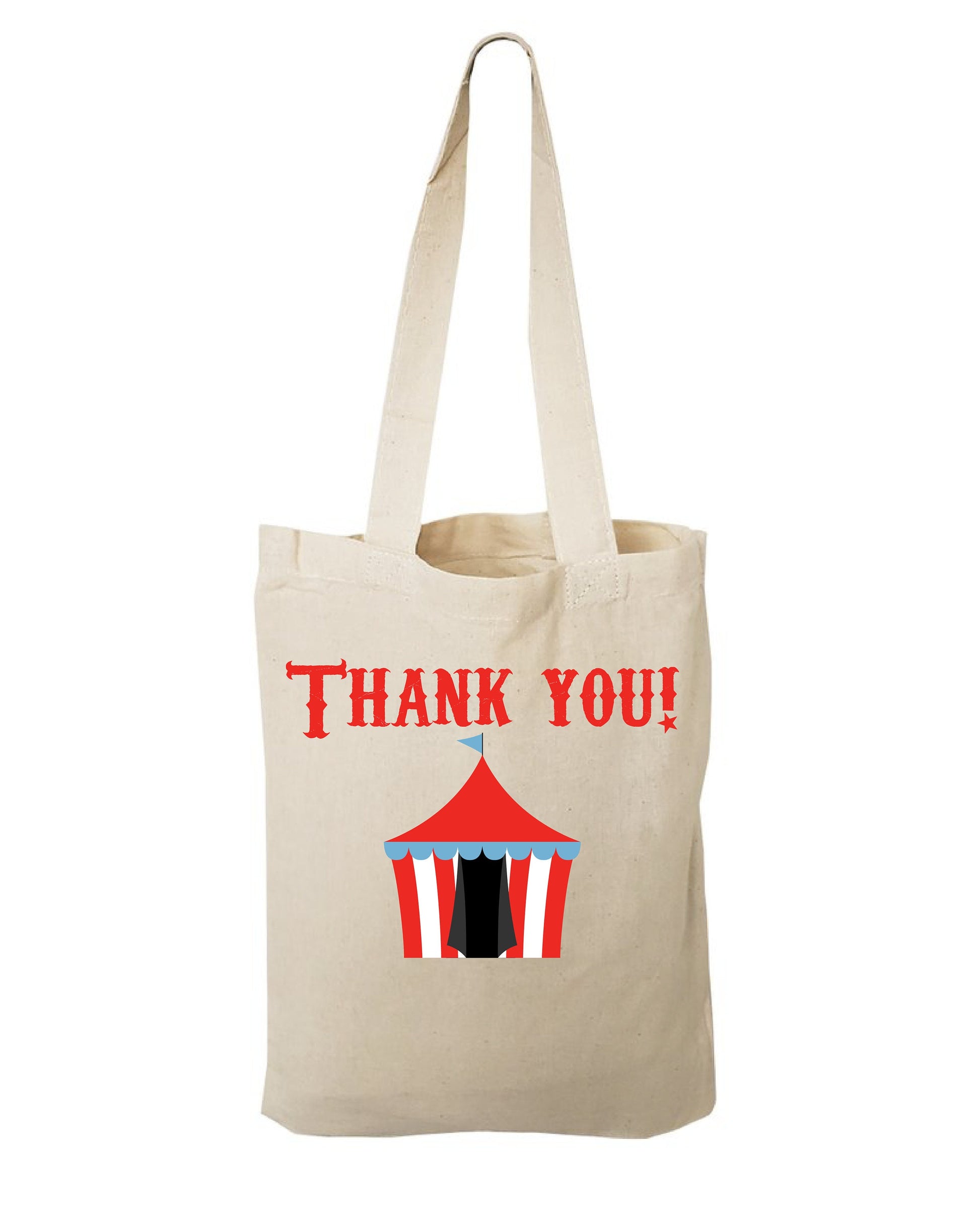 Circus Party Favor Bags - Thank You Cotton Tote Bags