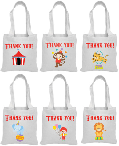 Circus Party Favor Bags - Set of Six Bags