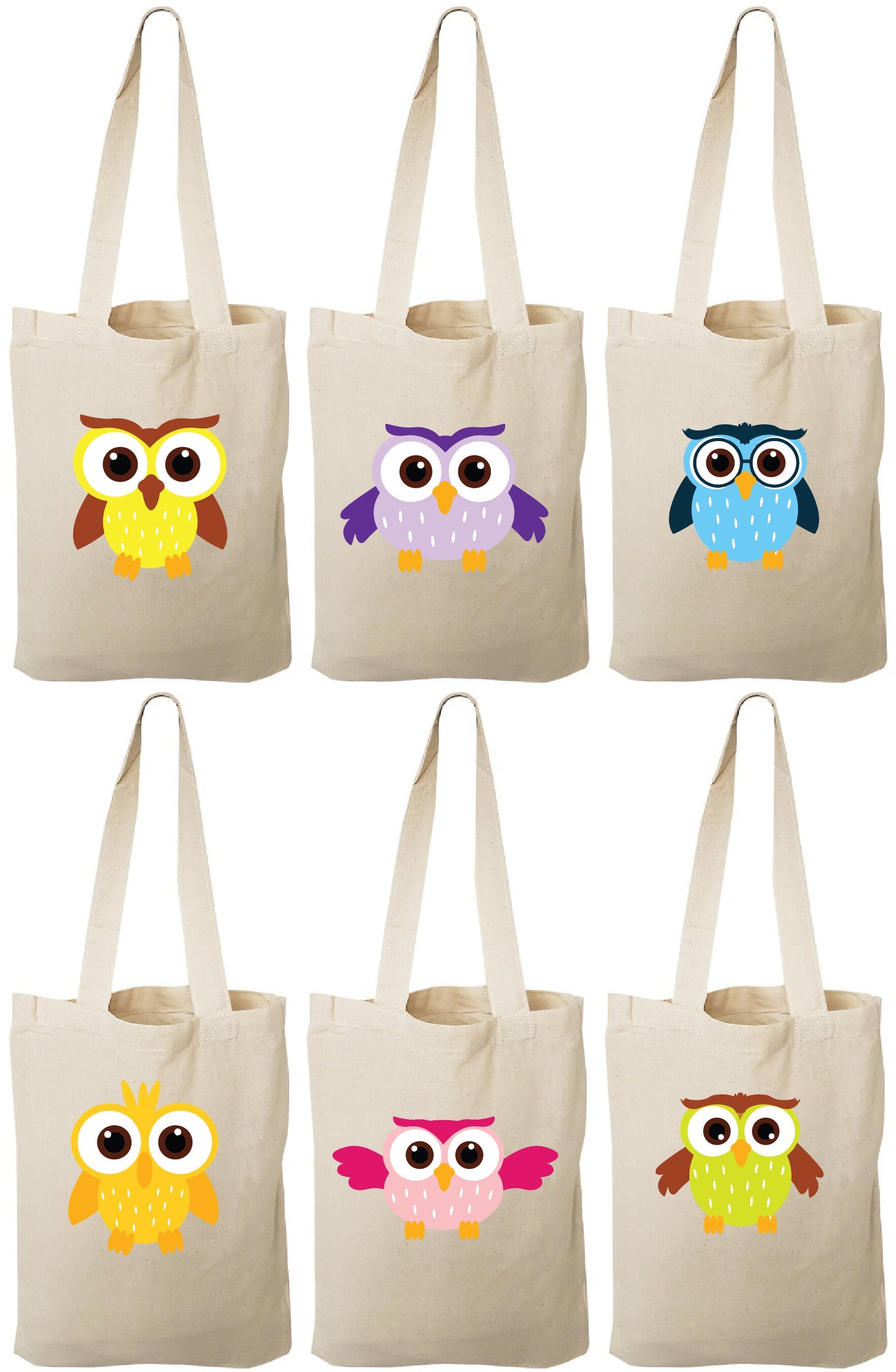 Owl Party Favor Bags - Set of Six Bags
