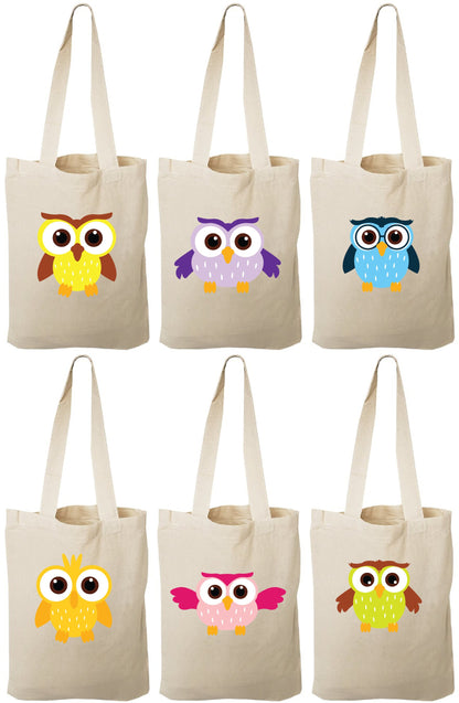 Owl Party Favor Bags - Set of Six Bags