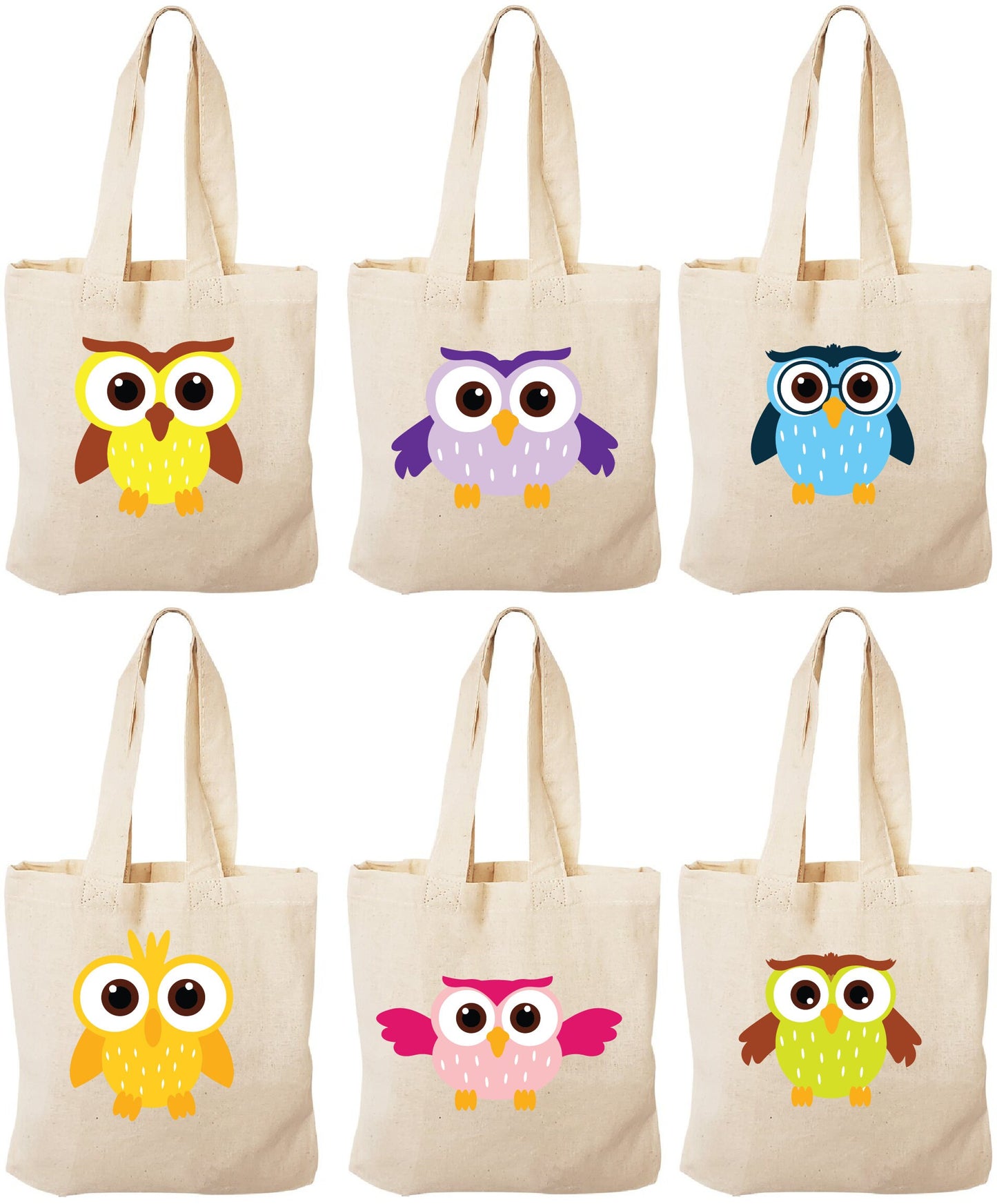 Owl Party Favor Bags - Set of Six Bags