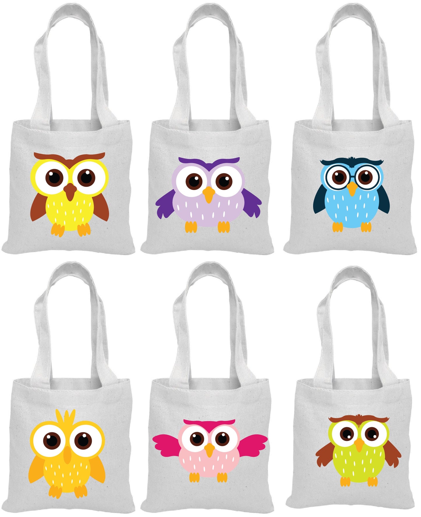 Owl Party Favor Bags - Set of Six Bags