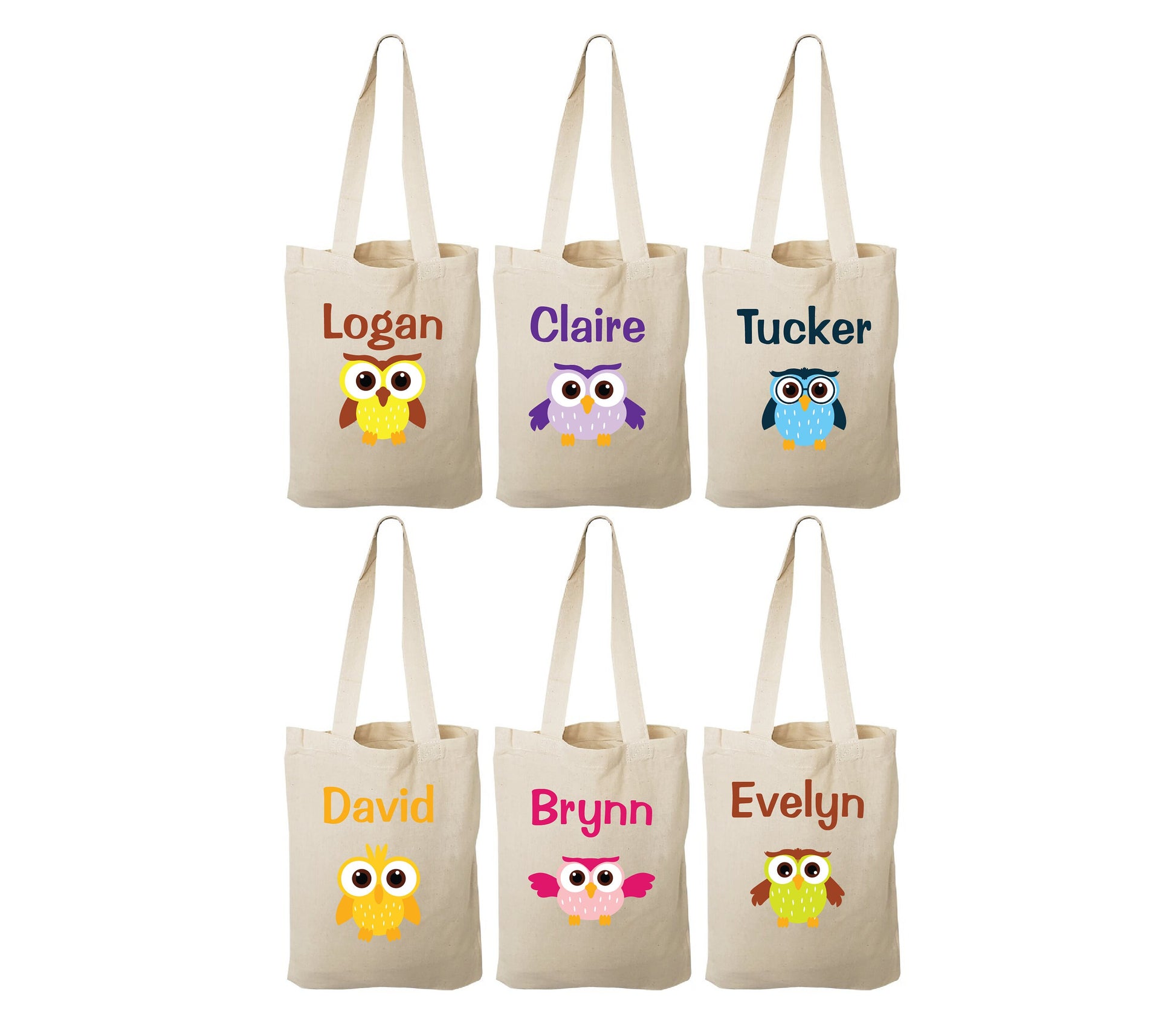Personalized Owl Party Favor Bags – Custom Kids Gift Tote