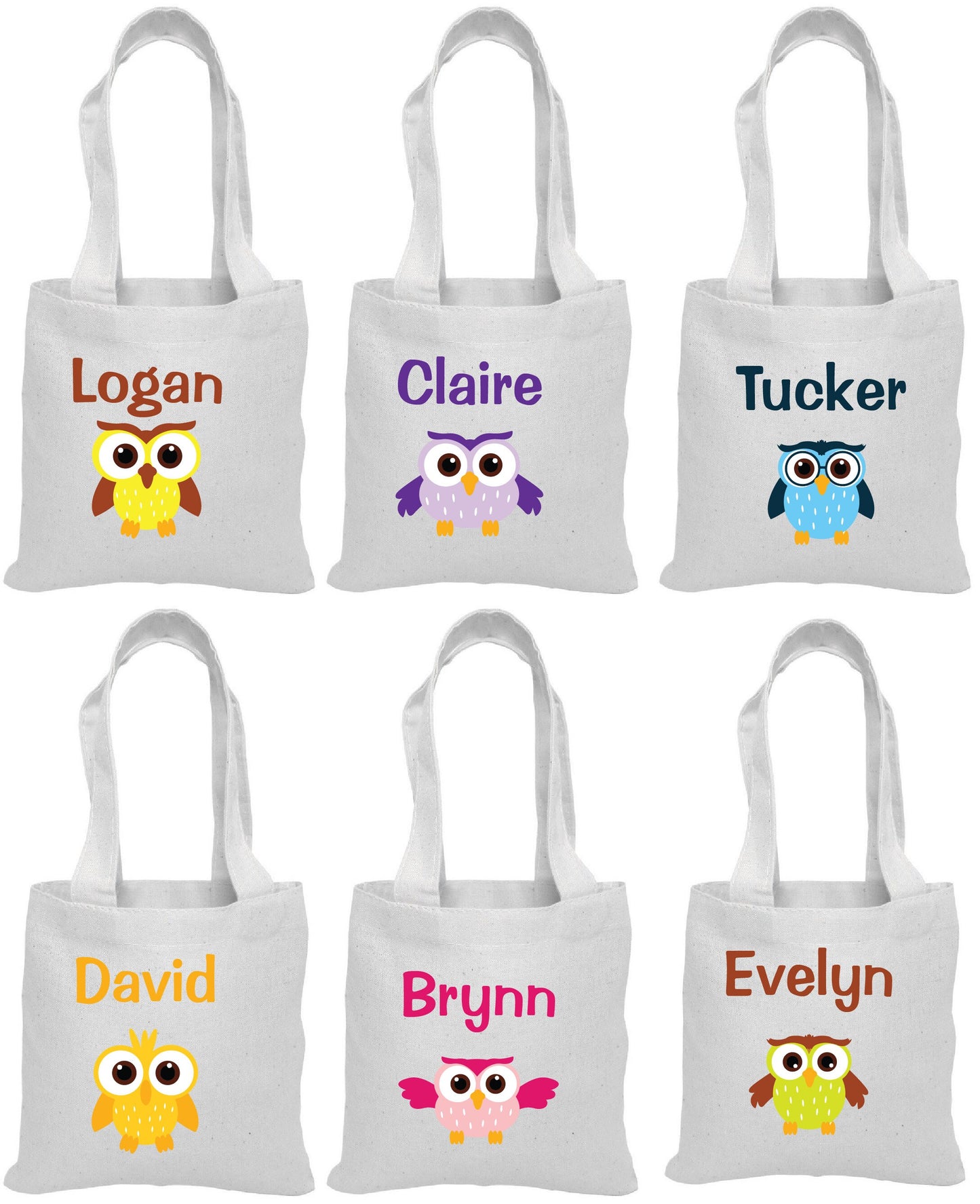 Personalized Owl Party Favor Bags – Custom Kids Gift Tote