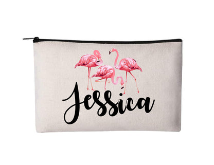Personalized Flamingo Cosmetic Bag - Flamingo Gift