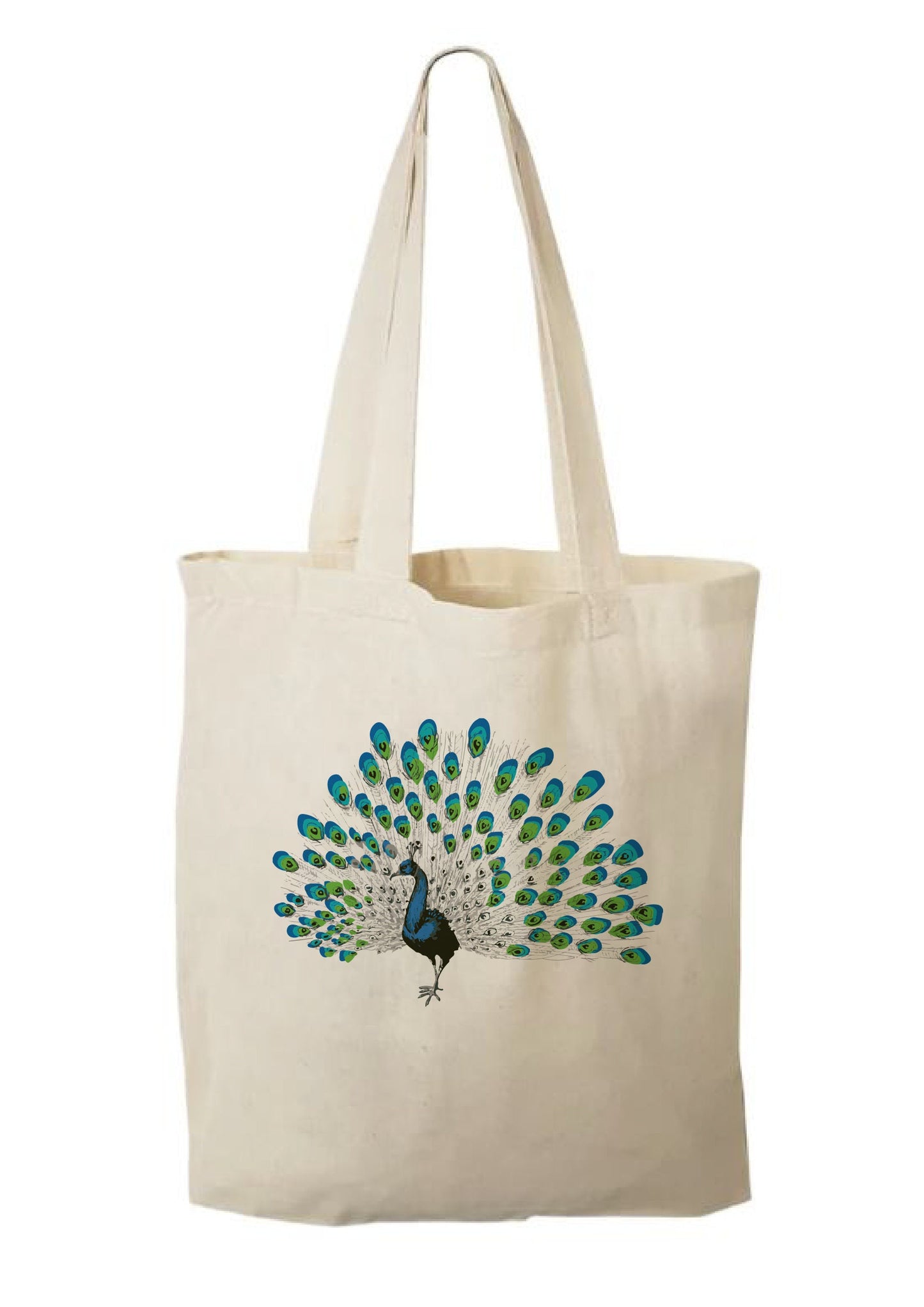 Peacock Party Favor Bag – Reusable Cotton Tote, Elegant Design