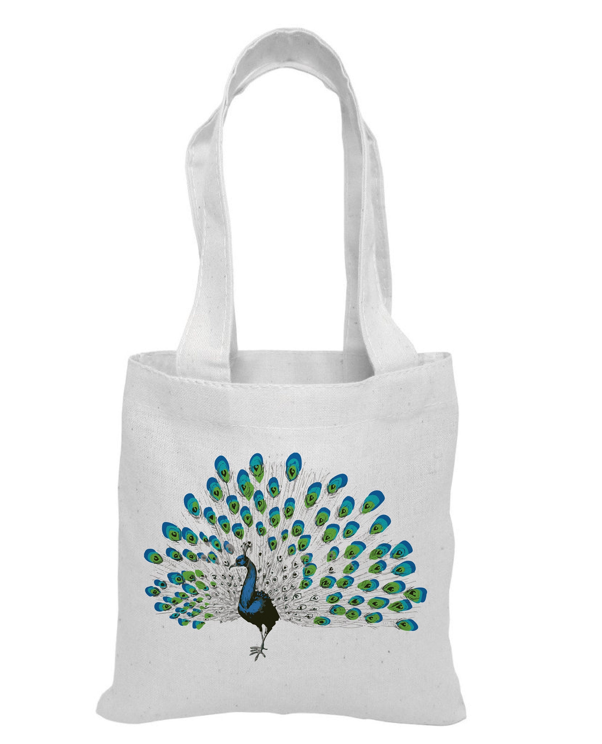 Peacock Party Favor Bag – Reusable Cotton Tote, Elegant Design