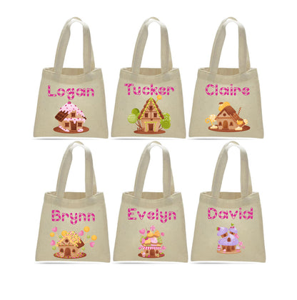 Personalized Candy House Party Favor Bags – Set of Six