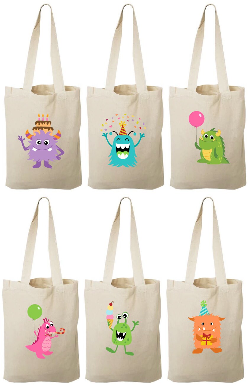 Monster Party Favor Bags - Set of Six Bags