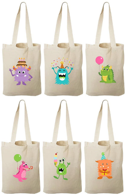 Monster Party Favor Bags - Set of Six Bags