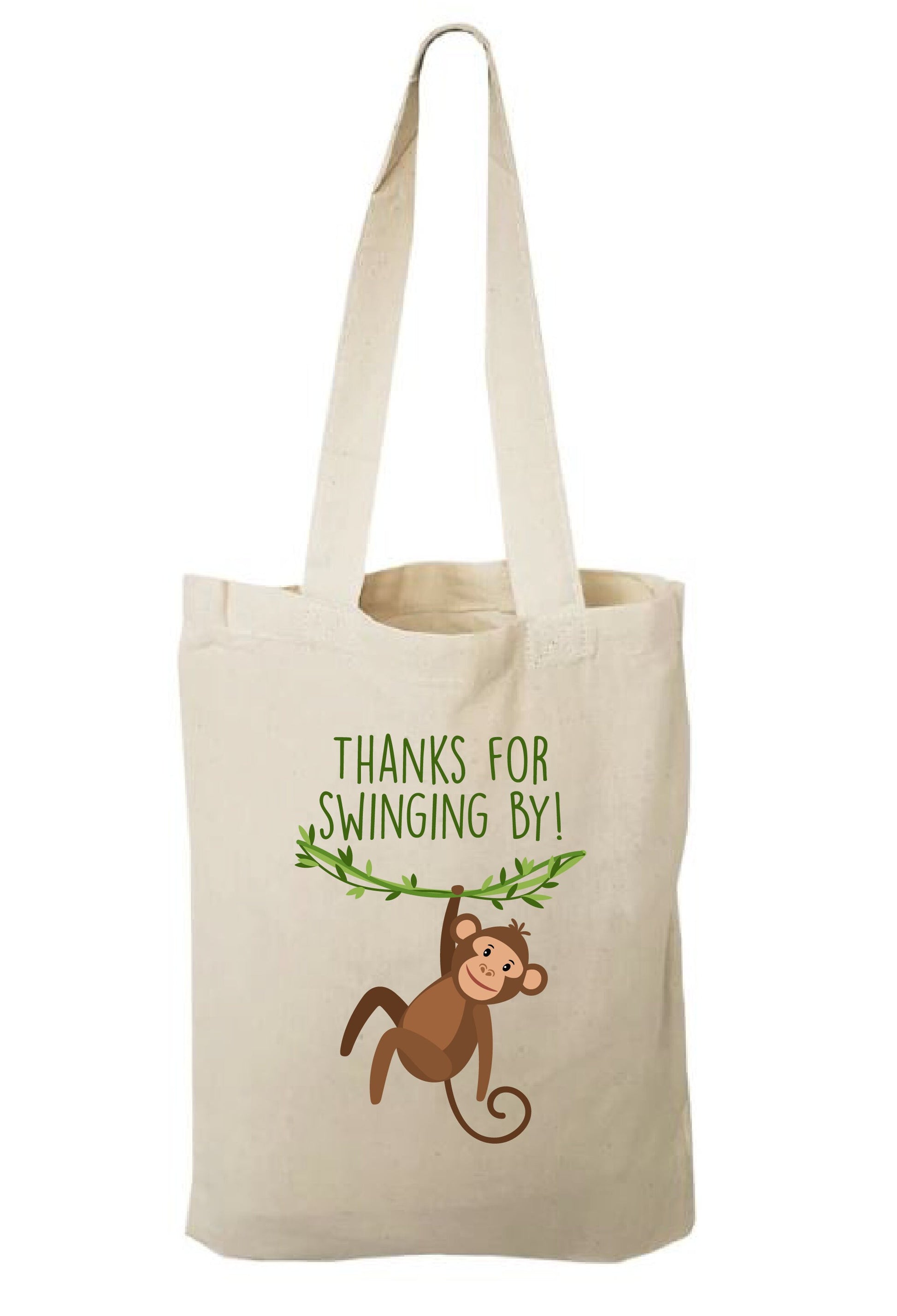 Monkey Party Favor Bag – Jungle Safari Theme, Natural Canvas