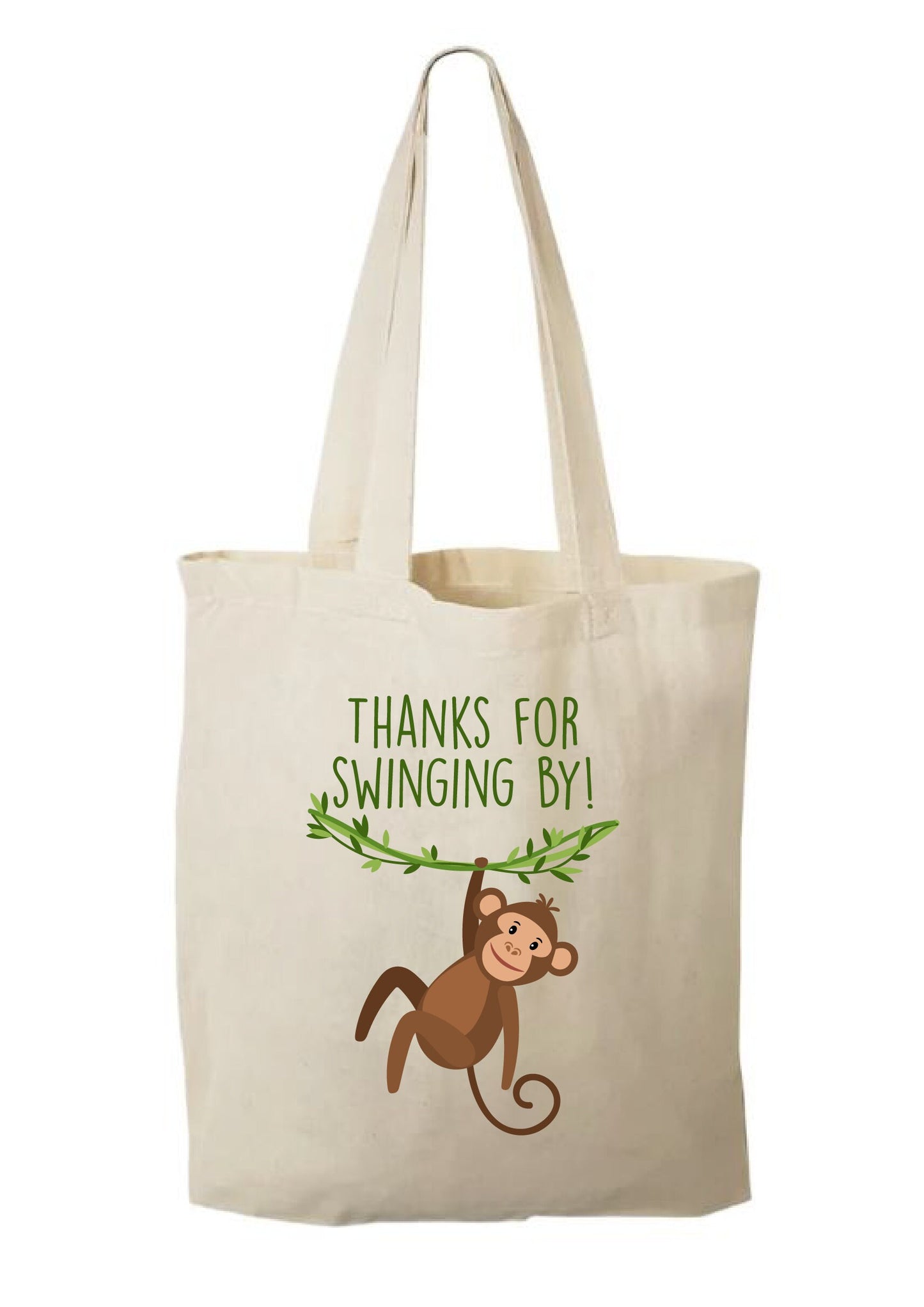 Monkey Party Favor Bag – Jungle Safari Theme, Natural Canvas