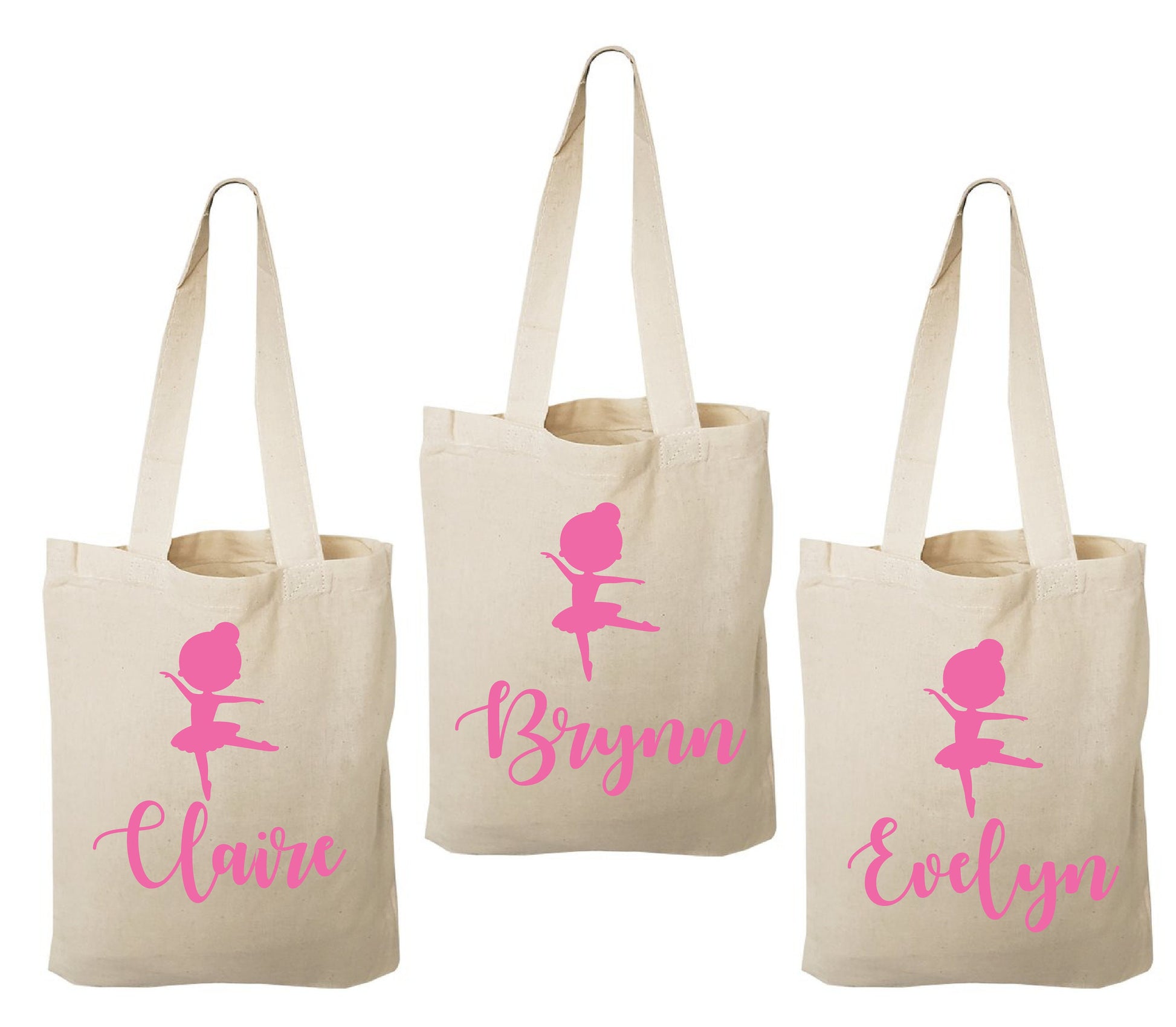 Personalized Ballerina Party Favor Bags - Set of Three
