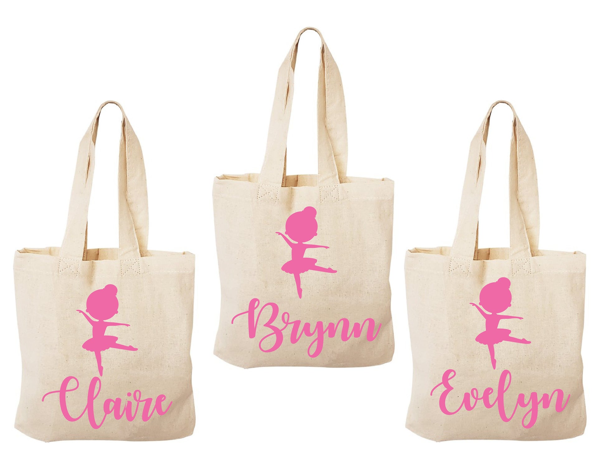 Personalized Ballerina Party Favor Bags - Set of Three
