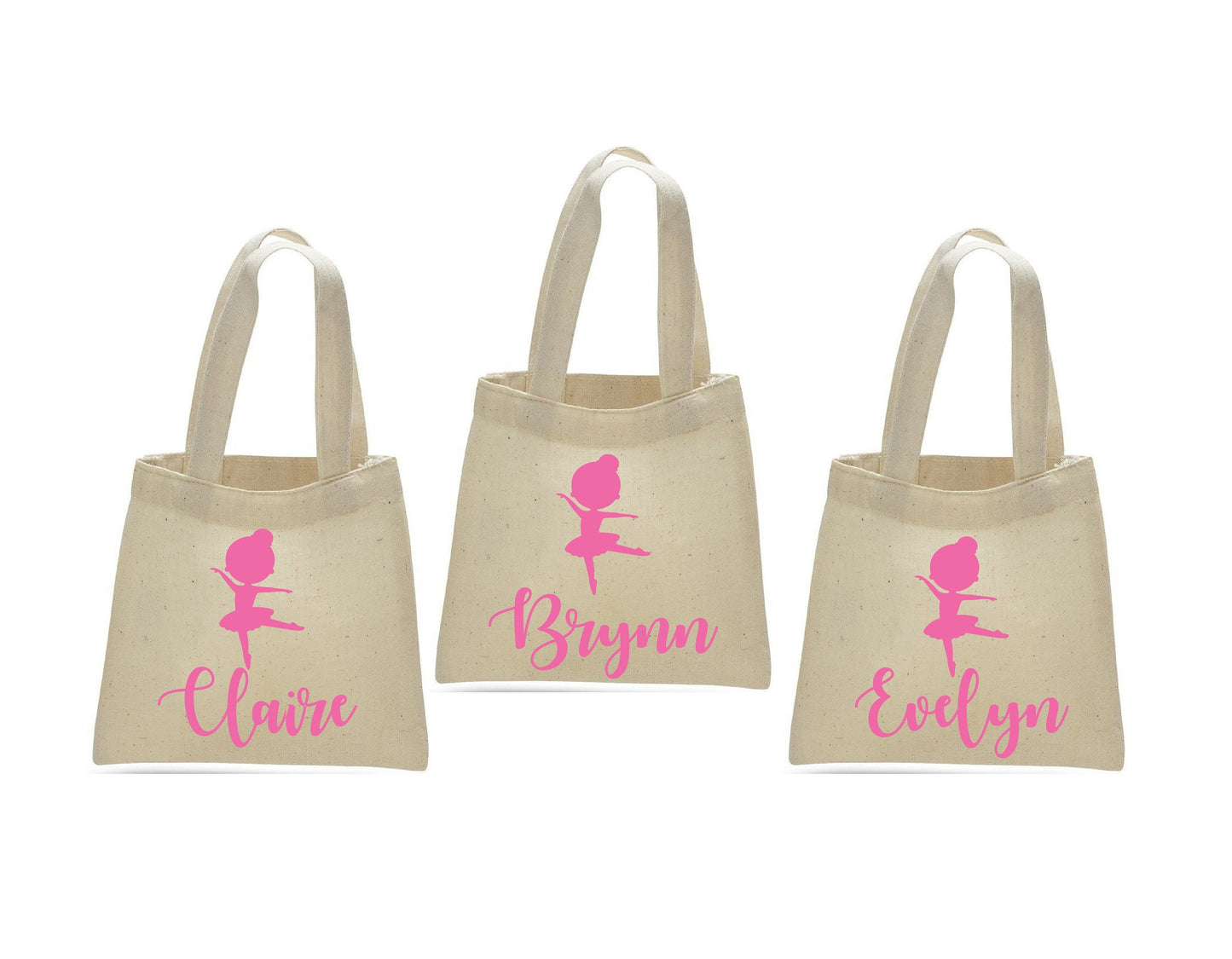 Personalized Ballerina Party Favor Bags - Set of Three