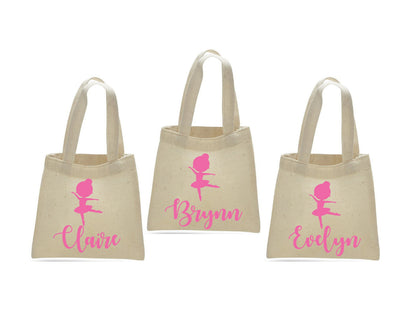 Personalized Ballerina Party Favor Bags - Set of Three
