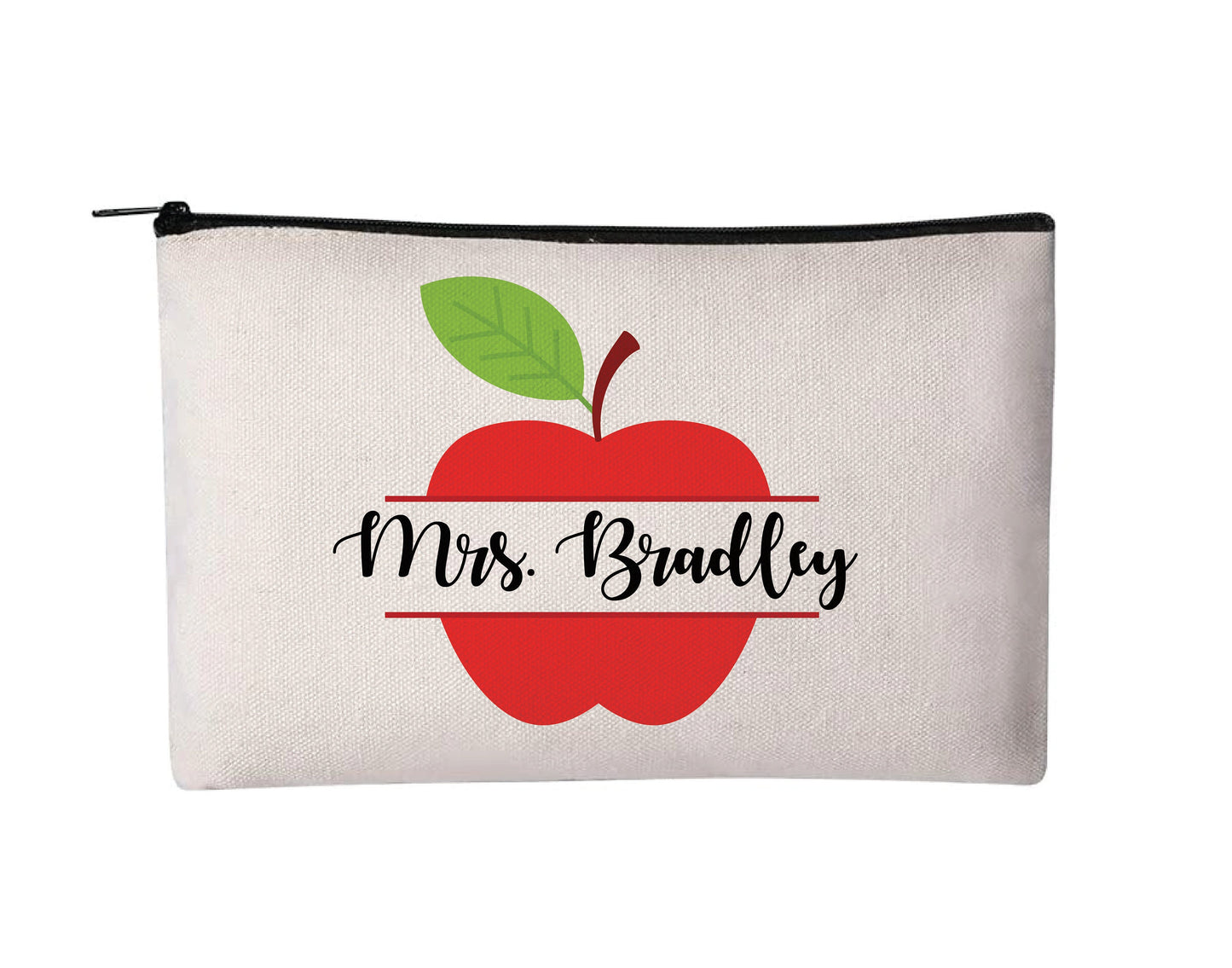 Personalized Teacher Pencil Pouch - Gift for Teachers! - Canvas 8x5 inch Pouch with Zipper