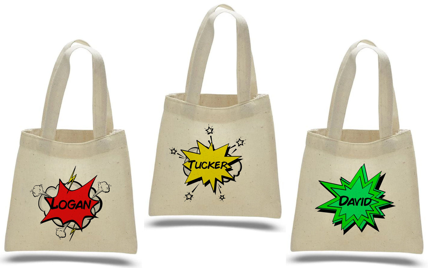 Comic Book Super Hero Party Favor Bags - Set of Three Bags