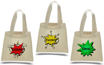 Comic Book Super Hero Party Favor Bags - Set of Three Bags
