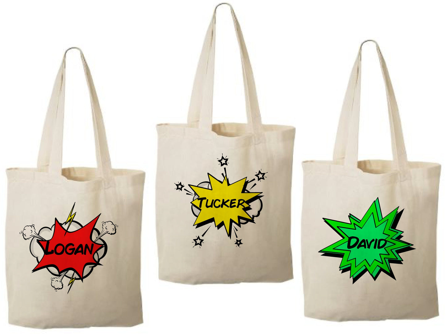 Comic Book Super Hero Party Favor Bags - Set of Three Bags