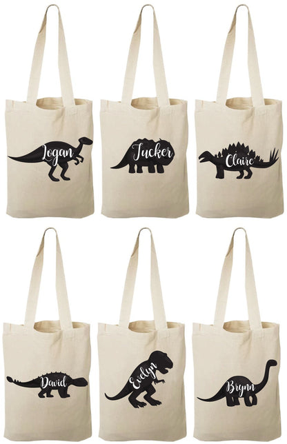 Personalized Dinosaur Party Favor Bags - Set of Six Bags