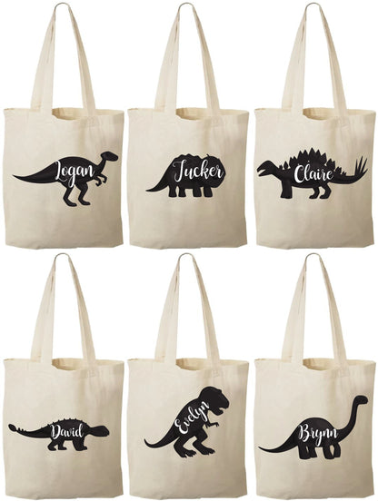 Personalized Dinosaur Party Favor Bags - Set of Six Bags