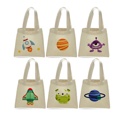 Space Party Favor Bags, Rocket, Alien, Planets, Set of 6