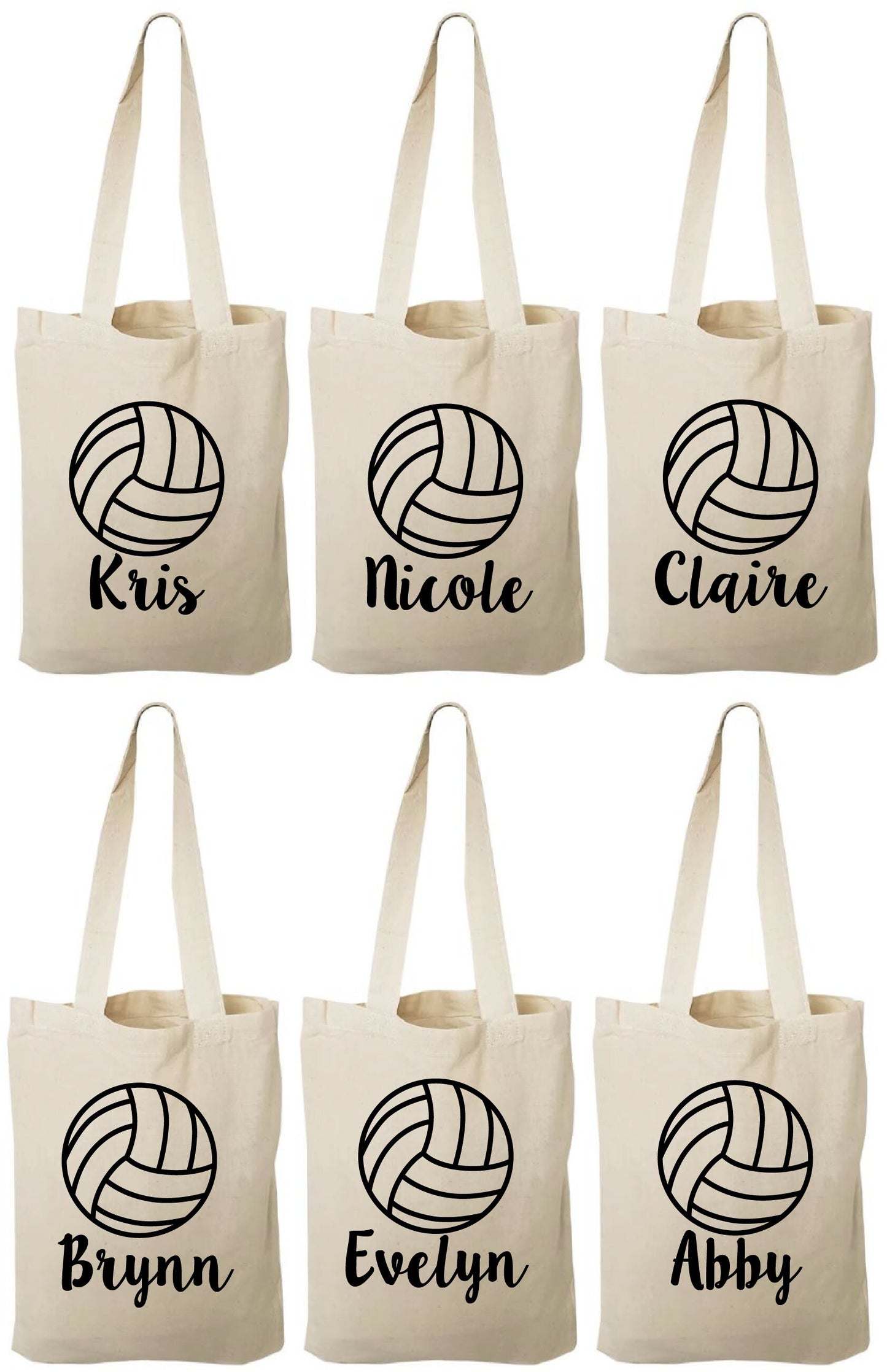 Personalized Volleyball Favor Bag – Custom Name Cotton Tote