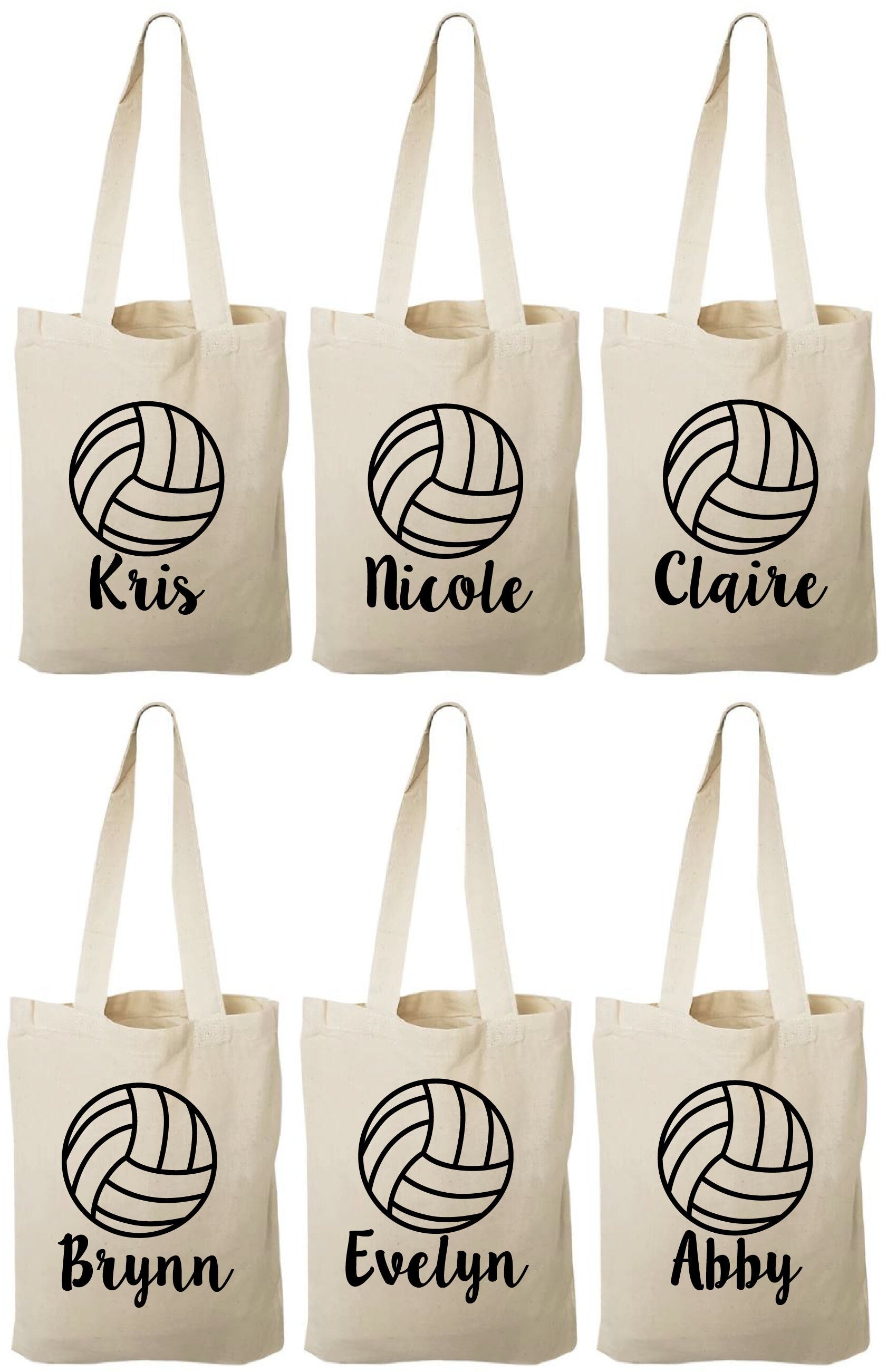 Personalized Volleyball Favor Bag – Custom Name Cotton Tote