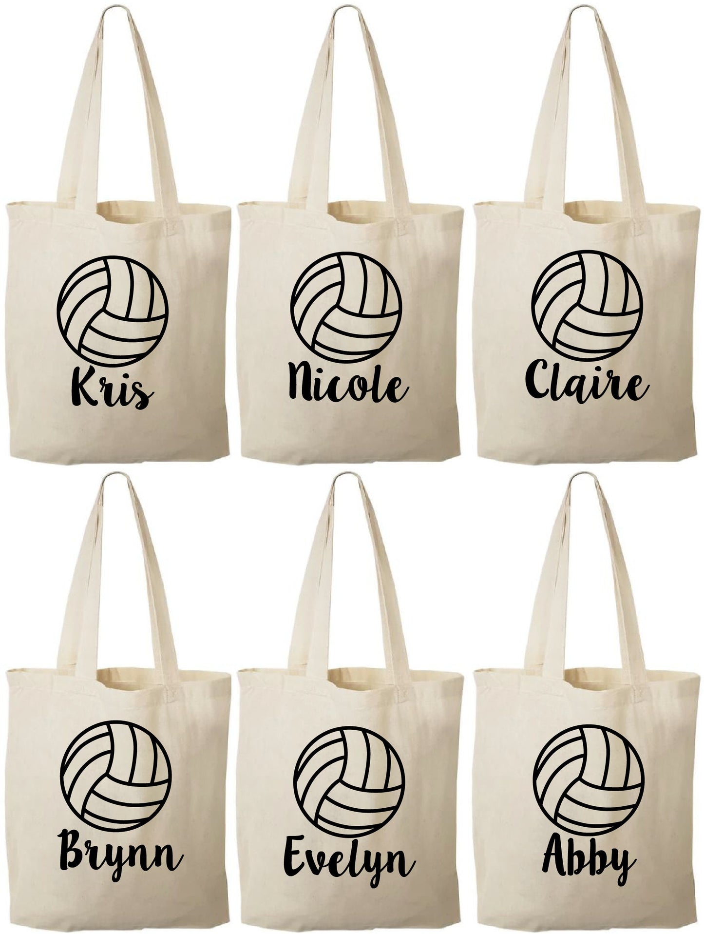 Personalized Volleyball Favor Bag – Custom Name Cotton Tote