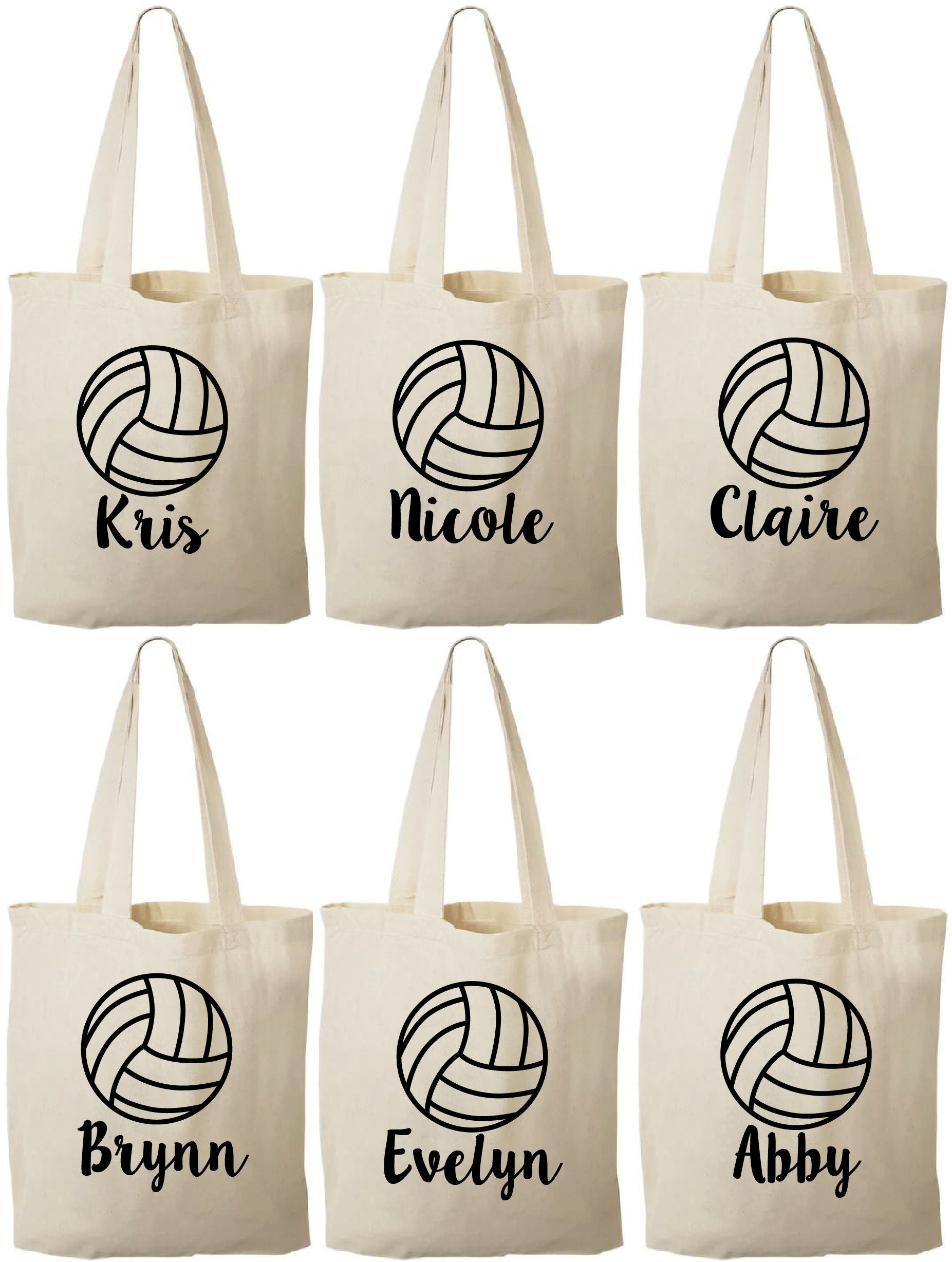 Personalized Volleyball Favor Bag – Custom Name Cotton Tote