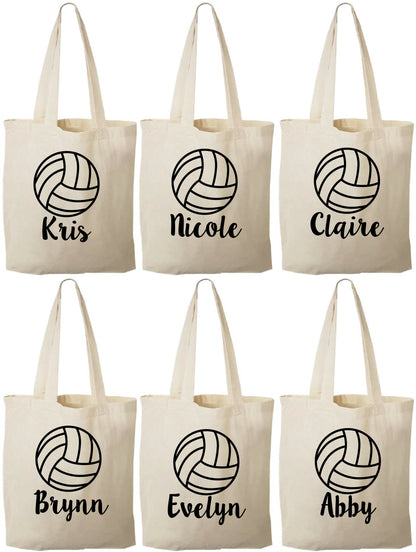 Personalized Volleyball Favor Bag – Custom Name Cotton Tote