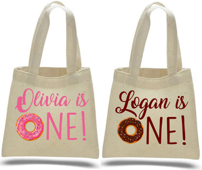 Personalized First Birthday Donut Party Favor Bags - Sold Individually