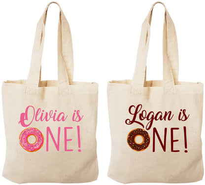 Personalized First Birthday Donut Party Favor Bags - Sold Individually
