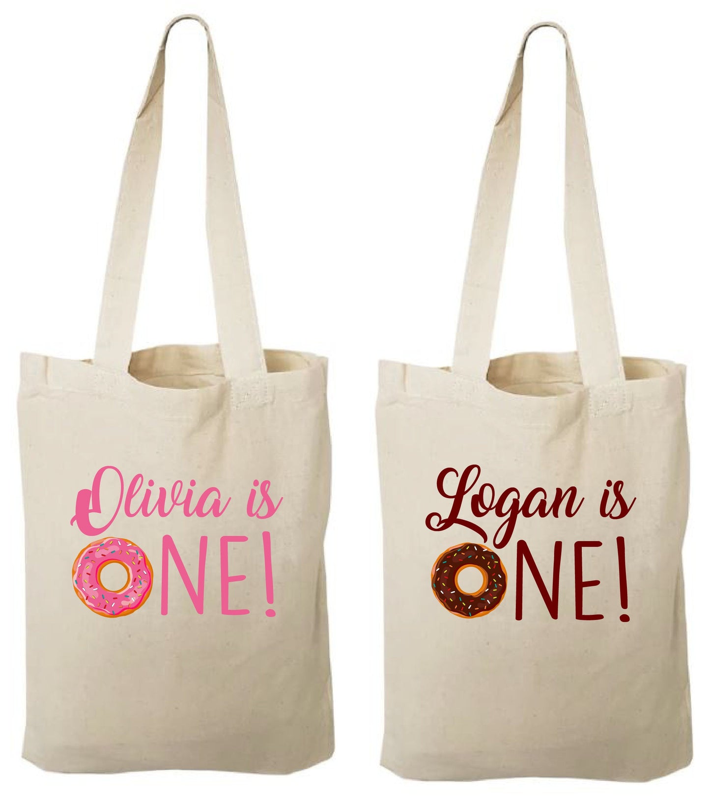 Personalized First Birthday Donut Party Favor Bags - Sold Individually